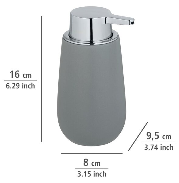 Dozator de săpun lichid gri din ceramică 320 ml Badi – Wenko