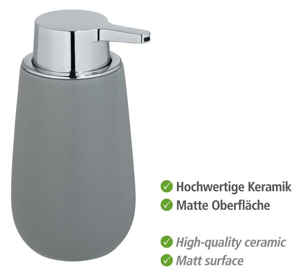 Dozator de săpun lichid gri din ceramică 320 ml Badi – Wenko