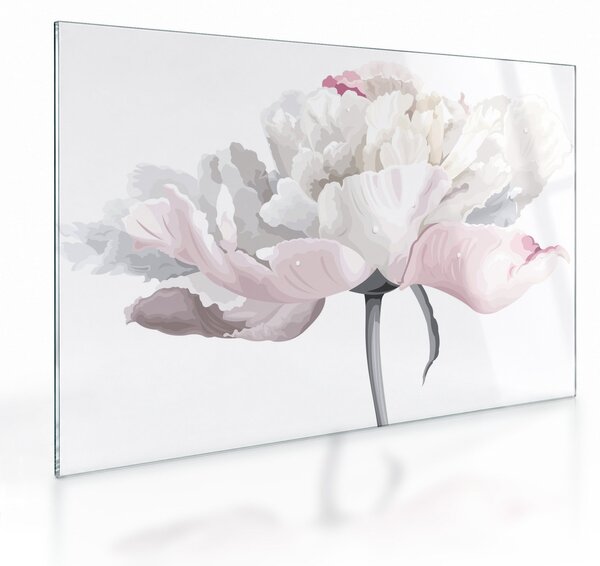 Tablou pe sticlă - Floare de trandafir (70x50 cm)