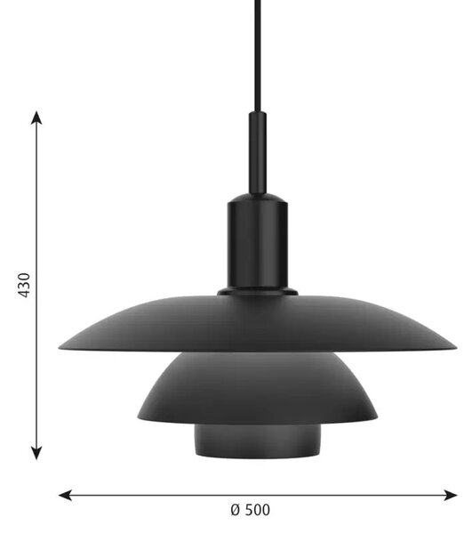 PH 5/5 Lustră Pendul Black - Louis Poulsen