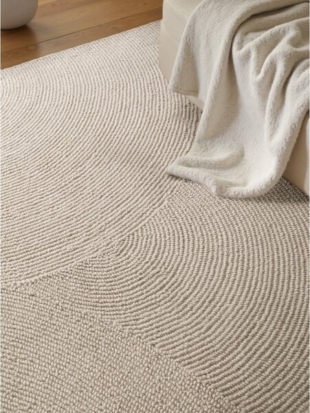 Covor în culoare naturală deschisă țesut manual din lână 160x230 cm Calmio – Hanse Home