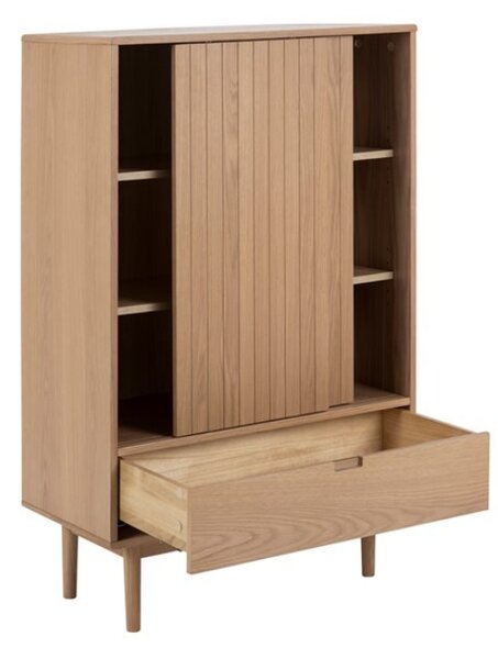 Comoda LUCERO cu usa glisanta si sertar, decor stejar