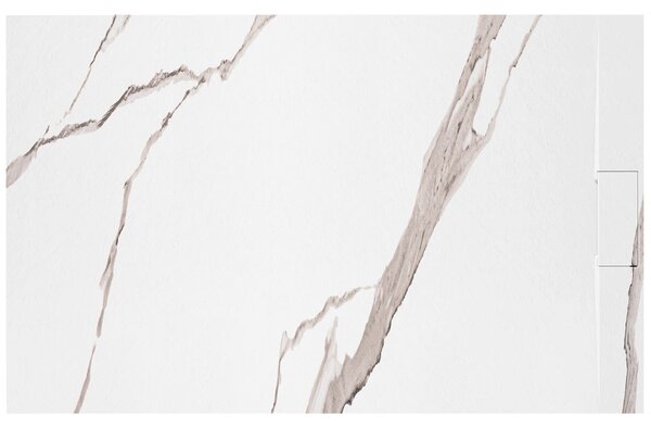 Rea Basalt Carrara, cadă de duș SMC 80x100, model piatră albă, REA-K7000