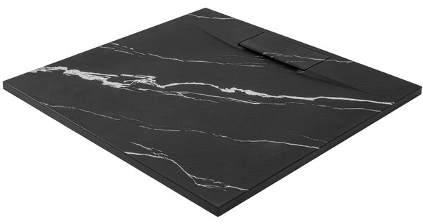 Rea Basalt Carrara, cadă de duș SMC 90x90, model piatră neagră, REA-K7003