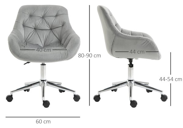 Vinsetto scaun ergonomic de birou, 59x58x80-90 cm, gri | Aosom Romania