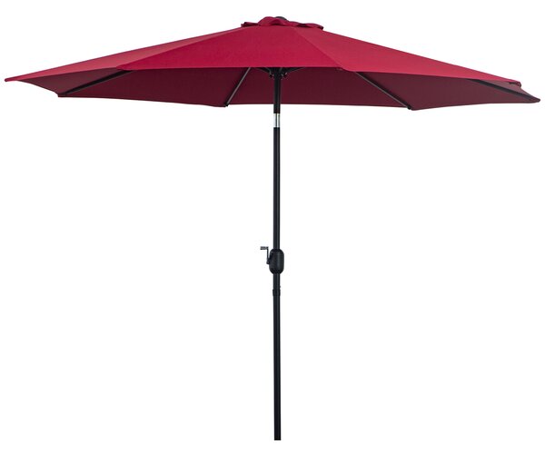 Outsunny Umbrelă de Grădină Inclinabilă 3x2.45m, Poliester Impermeabil, Rosu Bordeaux | Aosom Romania