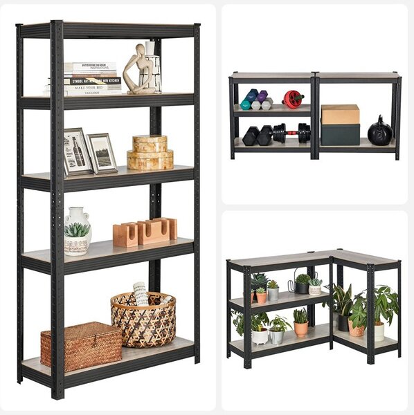 Raft Songmics, 5 rafturi, 30 x 75 x 150 cm, Black, GLR030B11