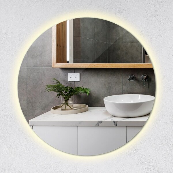 Oglindomat.ro Oglinda rotunda decorativa cu led Oglinda rotunda decorativa cu led fi 40 cm Alb cald (3000K) lslo-fi40-00000000