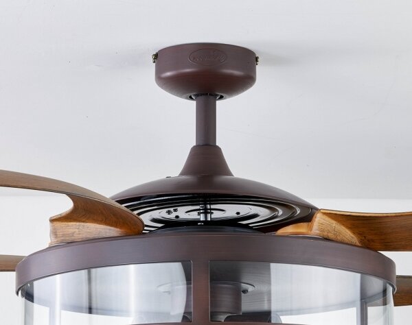 Ventilator LED de tavan CLASSIC FANAWAY 212925 3xE27/4W/230V maro + telecomandă