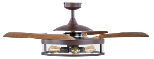 Ventilator LED de tavan CLASSIC FANAWAY 212925 3xE27/4W/230V maro + telecomandă