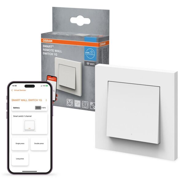 Osram - Întrerupător fără fir cu 1 buton SMART+ 5V Wi-Fi