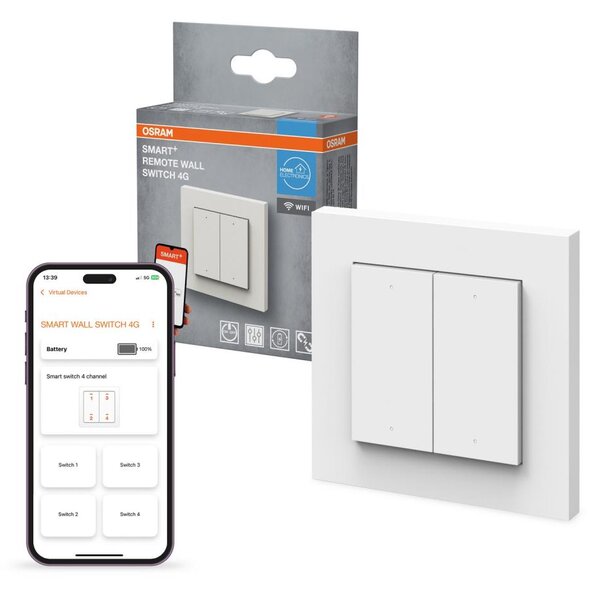 Osram - Întrerupător fără fir cu 4 butoane SMART+ 5V Wi-Fi