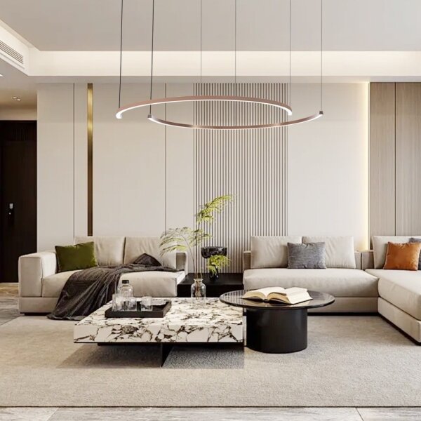 Immax NEO 07328L - Lustră LED dimabilă pe cablu FINO, 72W/230V, 120 cm, aur roz, Tuya + telecomandă