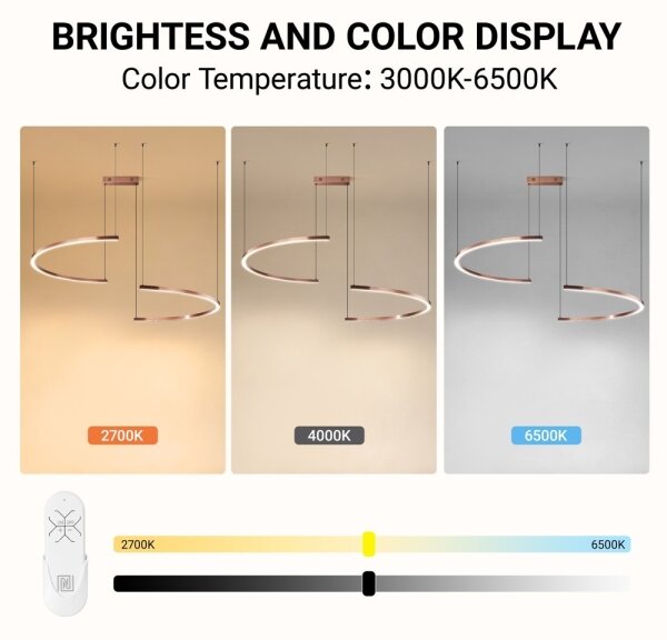 Immax NEO 07328L - Lustră LED dimabilă pe cablu FINO, 72W/230V, 120 cm, aur roz, Tuya + telecomandă