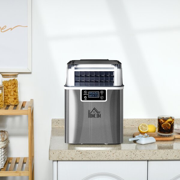 HOMCOM Mașină de Făcut Gheață Rapidă 3.2L Autocurățare Capacitate 20kg/zi pentru Băuturi Răcoritoare | Aosom Romania