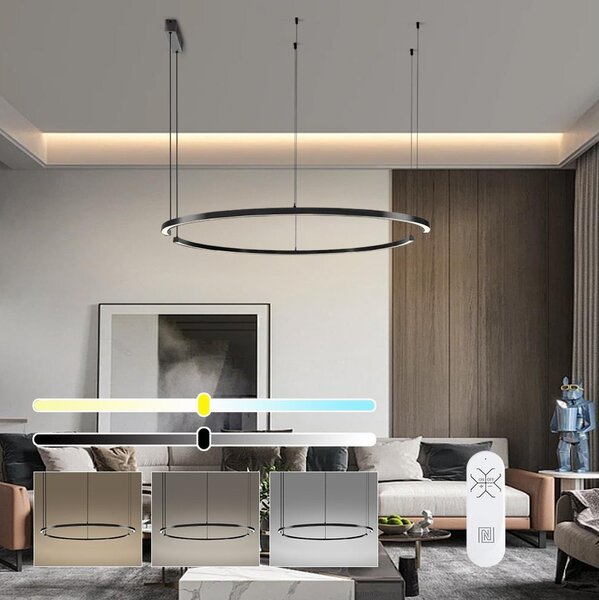 Immax NEO 07329L - Lampă LED reglabilă suspendată pe cablu FINO 72W/230V 120 cm neagră Tuya+telecomandă