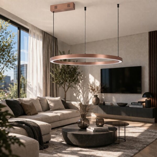 Immax NEO 07327L - lustră LED reglabilă pe cablu FINO 55W/230V 80 cm aur roz Tuya + telecomandă