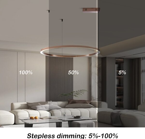 Immax NEO 07327L - lustră LED reglabilă pe cablu FINO 55W/230V 80 cm aur roz Tuya + telecomandă