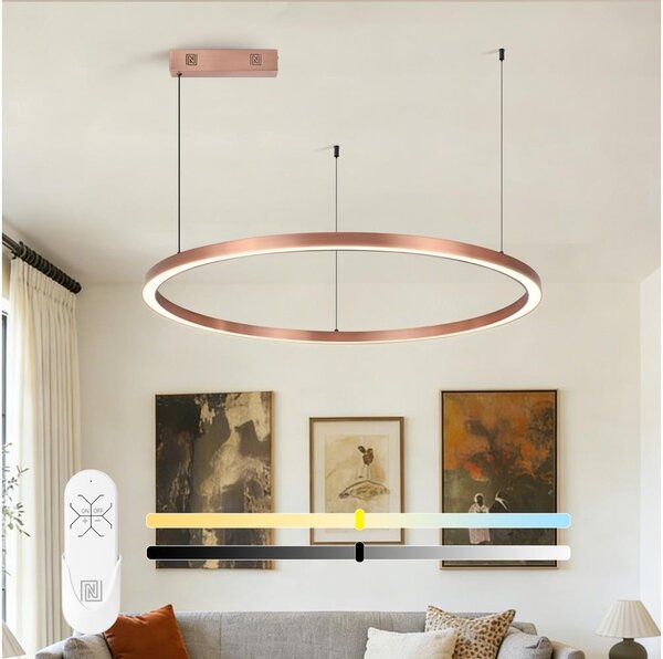 Immax NEO 07327L - lustră LED reglabilă pe cablu FINO 55W/230V 80 cm aur roz Tuya + telecomandă