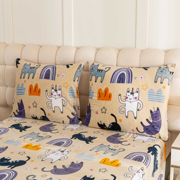Lenjerie din microplush PURRSLEEP bej Dimensiunile lenjeriei: 70 x 90 cm | 140 x 220 cm