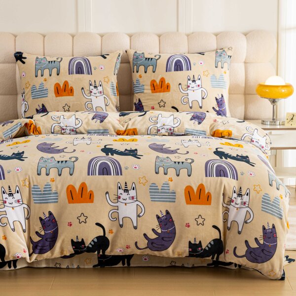 Lenjerie din microplush PURRSLEEP bej Dimensiunile lenjeriei: 70 x 90 cm | 140 x 220 cm
