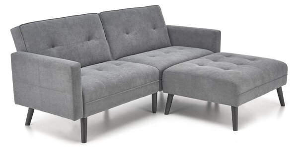 Set mobilier tapițat Houston 1732, Funcția de dormit, 55 kg, Gri, Tapiterie, Picioare: Lemn