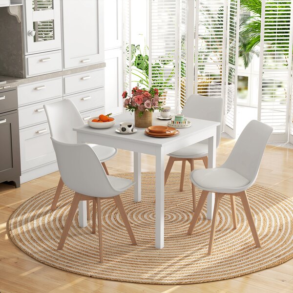 HOMCOM Set de 4 Scaune de Masa, Scaune Moderne de Bucatarie | Aosom Romania
