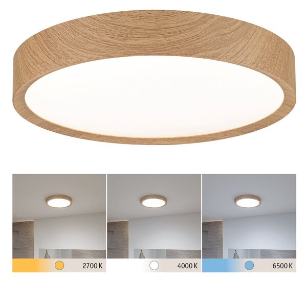 Paulmann Tega plafonieră LED IP44 CCT lemn, Lemn, Baie, Plastic, Modern