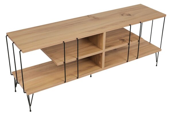 Comoda TV Eze, Crem - Alb - Maro - Gri, 120x45x30 cm