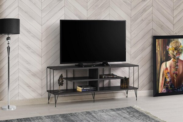 Comoda TV Eze, Crem - Alb - Maro - Gri, 120x45x30 cm