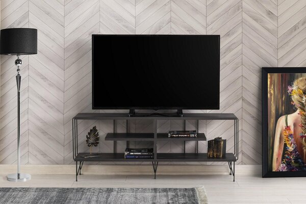 Comoda TV Eze, Crem - Alb - Maro - Gri, 120x45x30 cm