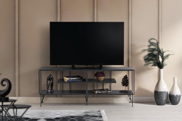 Comoda TV Eze, Crem - Alb - Maro - Gri, 120x45x30 cm