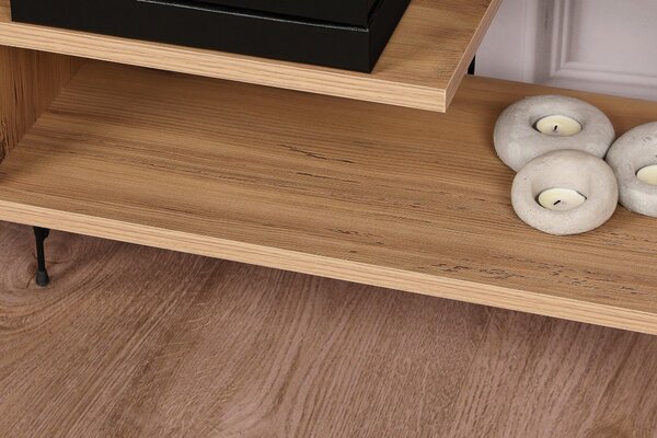 Comoda TV Eze, Crem - Alb - Maro - Gri, 120x45x30 cm