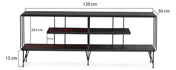 Comoda TV Eze, Crem - Alb - Maro - Gri, 120x45x30 cm