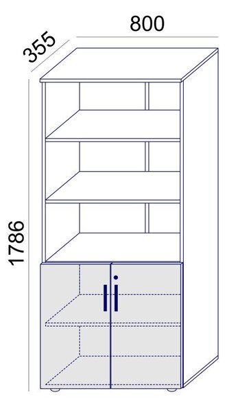 Dulap tip bibliotecă Sove SV-04