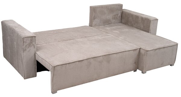 Canapea colt extensibila SMART COSARO bej deschis, cu colt bilateral + 2 perne CADOU