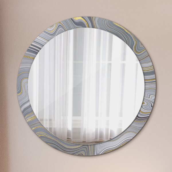Oglinda rotunda decor perete Marmură gri fi 90 cm