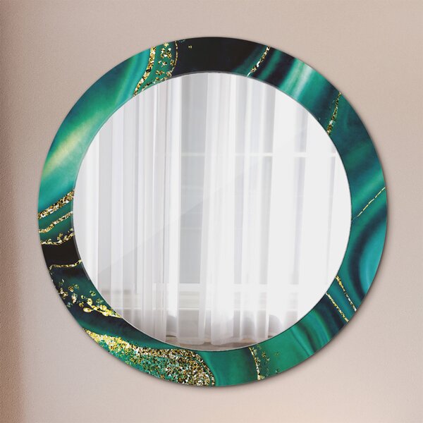 Oglinda rotunda cu rama imprimata Marmură de smarald fi 70 cm