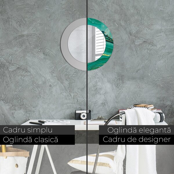 Oglindomat.ro Oglinda cu decor rotunda Oglinda cu decor rotunda Agate jaspis marble lsdo-00091