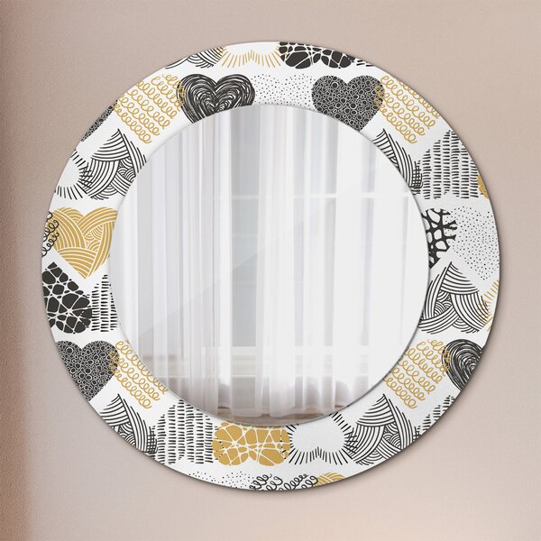 Oglindomat.ro Oglinda cu decor rotunda Oglinda cu decor rotunda Inimile lui doodle lsdo-00095