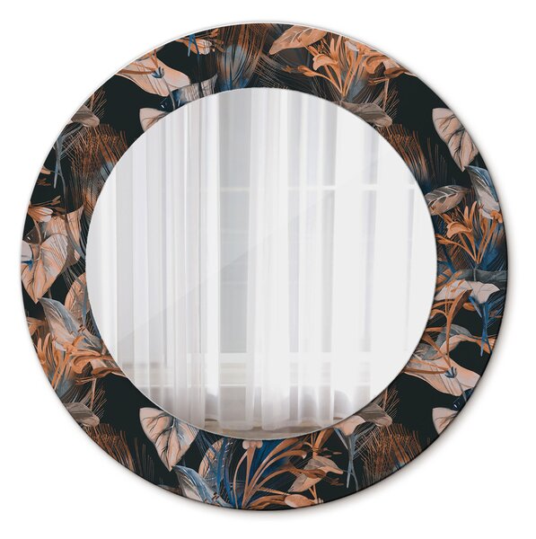 Oglindomat.ro Decoratiuni perete cu oglinda Decoratiuni perete cu oglinda Frunze tropicale întunecate lsdo-00111