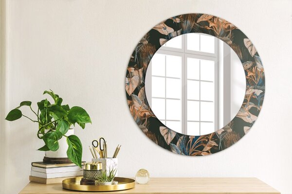 Oglindomat.ro Decoratiuni perete cu oglinda Decoratiuni perete cu oglinda Frunze tropicale întunecate lsdo-00111