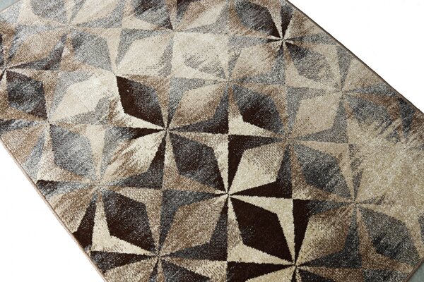 Covor Caleidoscop 13038-116, Marime 60 x 110 cm, Bej, Gri, Maro , Inaltime Fir 6 mm, Antialergic, Polipropilena, Living, Dormitor, Sufragerie, Birou