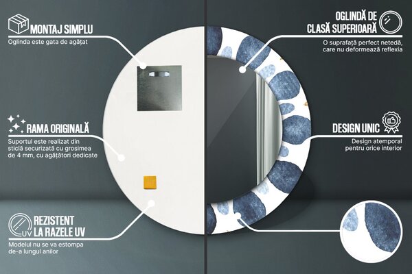 Oglindomat.ro Oglinda cu decor rotunda Oglinda cu decor rotunda Mandala de lună lsdo-00146