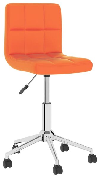Scaun de birou pivotant, portocaliu, piele ecologică