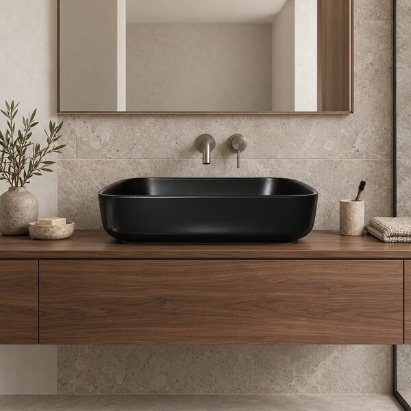 Lavoar pe blat negru mat 8509BM