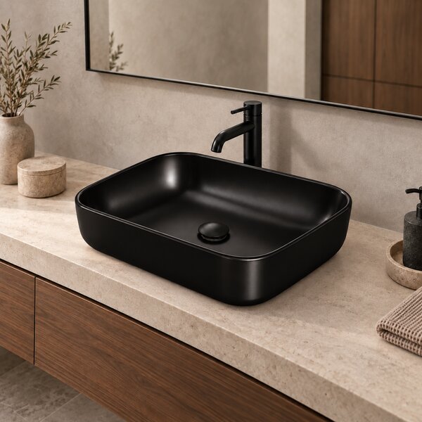 Lavoar pe blat negru mat 8509BM