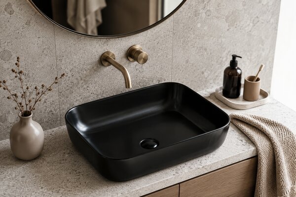 Lavoar pe blat negru mat 8509BM