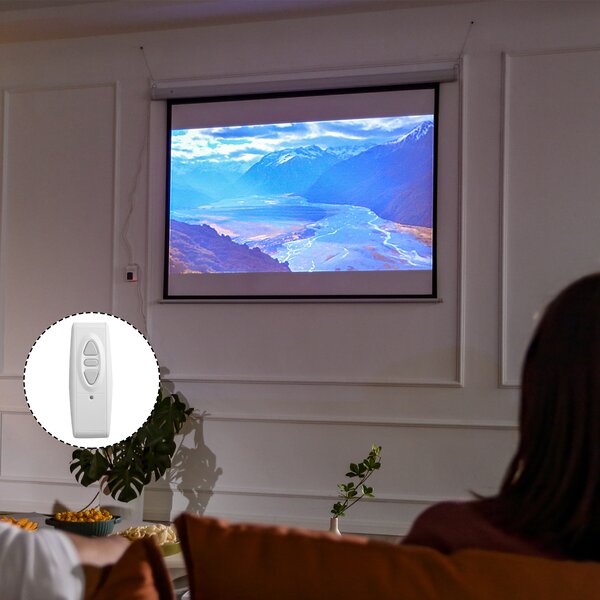 HOMCOM Ecran Proiecție Motorizat 84 Inch pentru Home Cinema, Sistem de Rulare Automat, Ideal pentru Filme și Prezentări, Alb | Aosom Romania