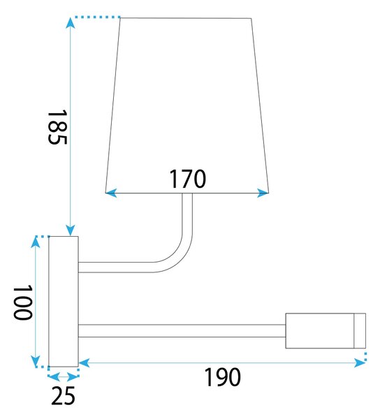 Lampa de perete APP1610-2W Black